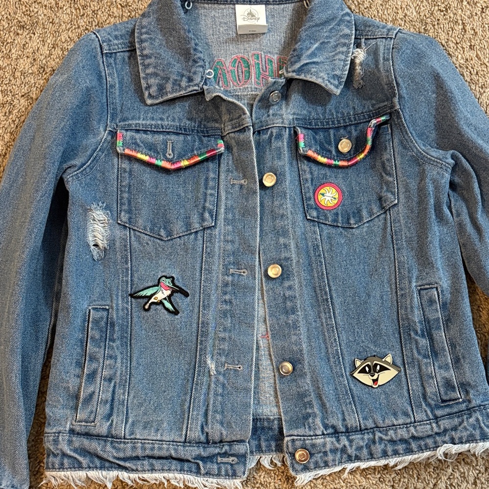 Disney Pocahontas Jean Jacket Girls Size 11/12 - Picture 2 of 4